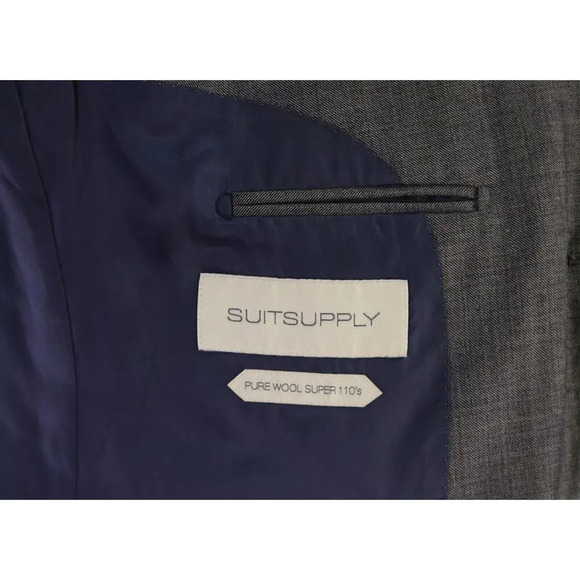 Suitsupply Napoli Solid Gray 2-Btn Super 110's Wool Blazer Jacket 38R - Picture 8 of 10